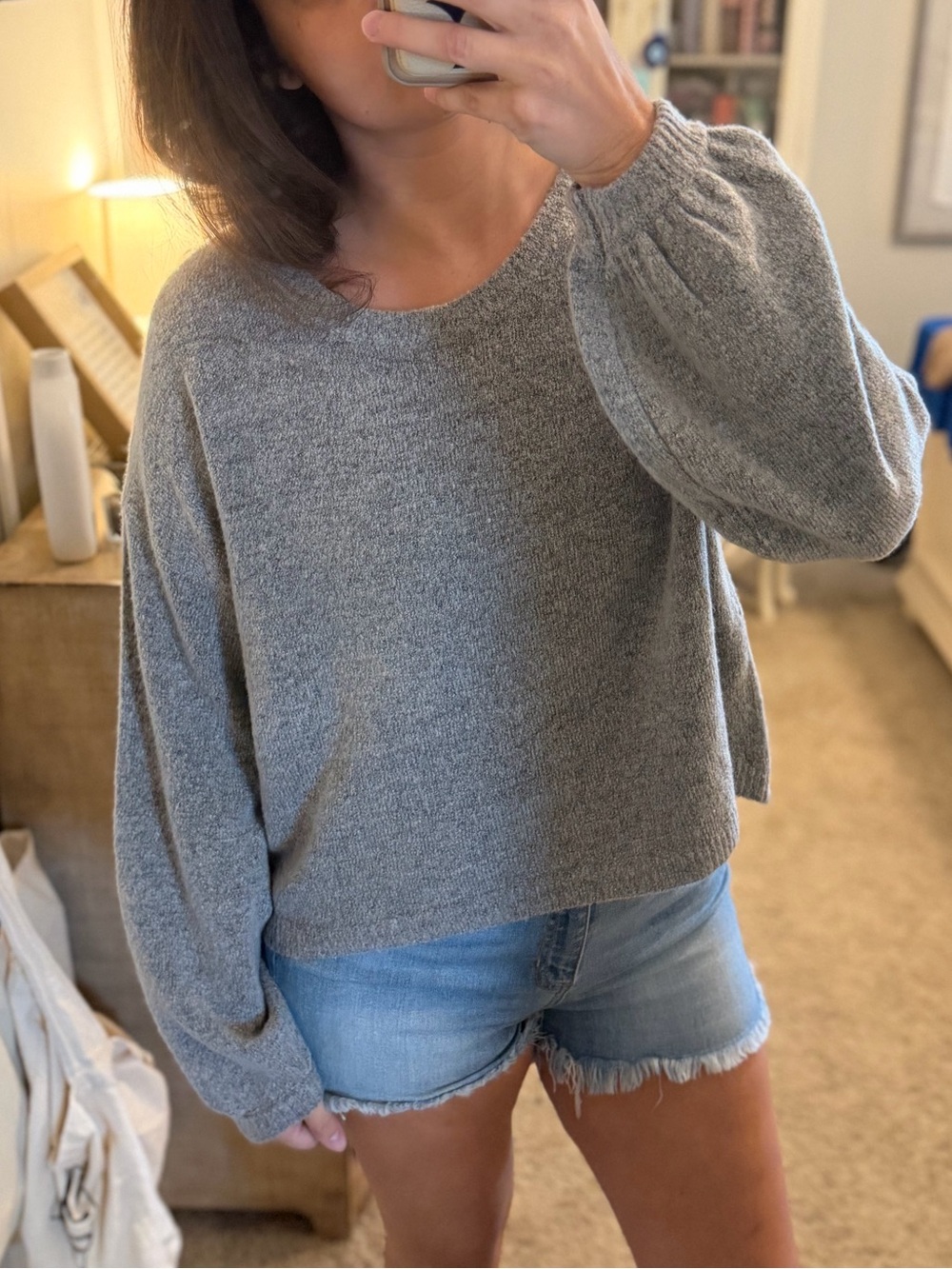 TALULAH Heather Gray Crewneck Knit Sweater